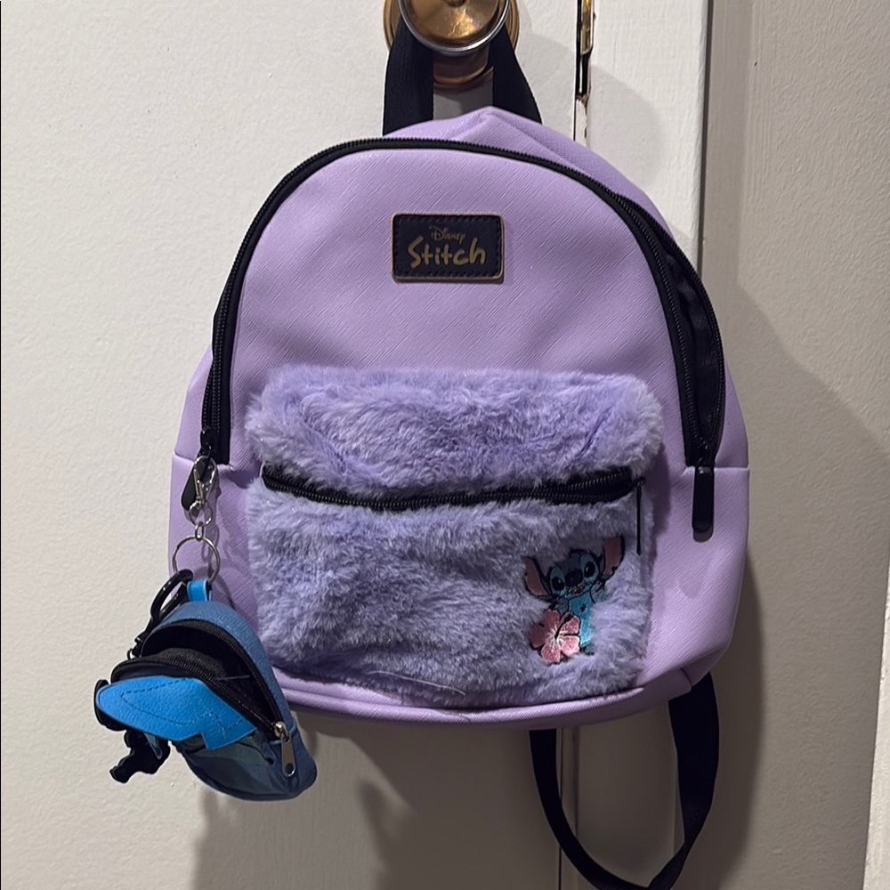 Disney Stitch Kids Backpack - Lavender and Black